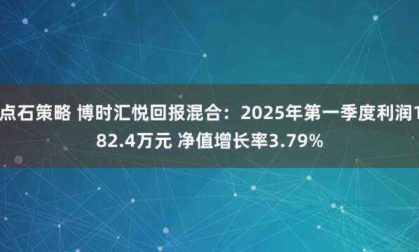 点石策略 博时汇悦回报混合：2025年第一季度利润182.4万元 净值增长率3.79%
